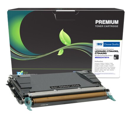 Mse MSE Remanufactured Black Toner Cartridge for Lexmark C734 MSE022473014